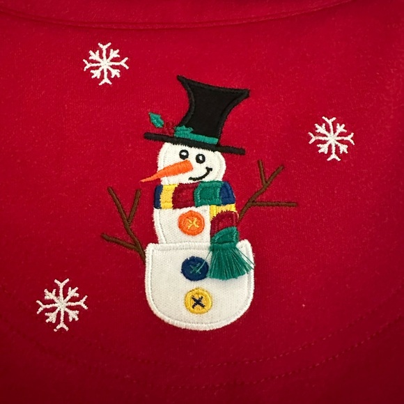 Bechamel Womens Red Snowman Button Up Cardigan Sweater/Shirt Sz XL 100% Cotton - Picture 6 of 6